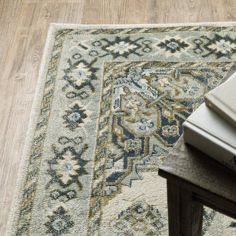 Oriental Weavers Sphinx Branson Br04B Ivory/ Blue Rugs.
