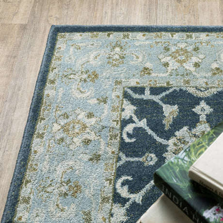 Oriental Weavers Sphinx Branson Br05A Blue/ Ivory Rugs.