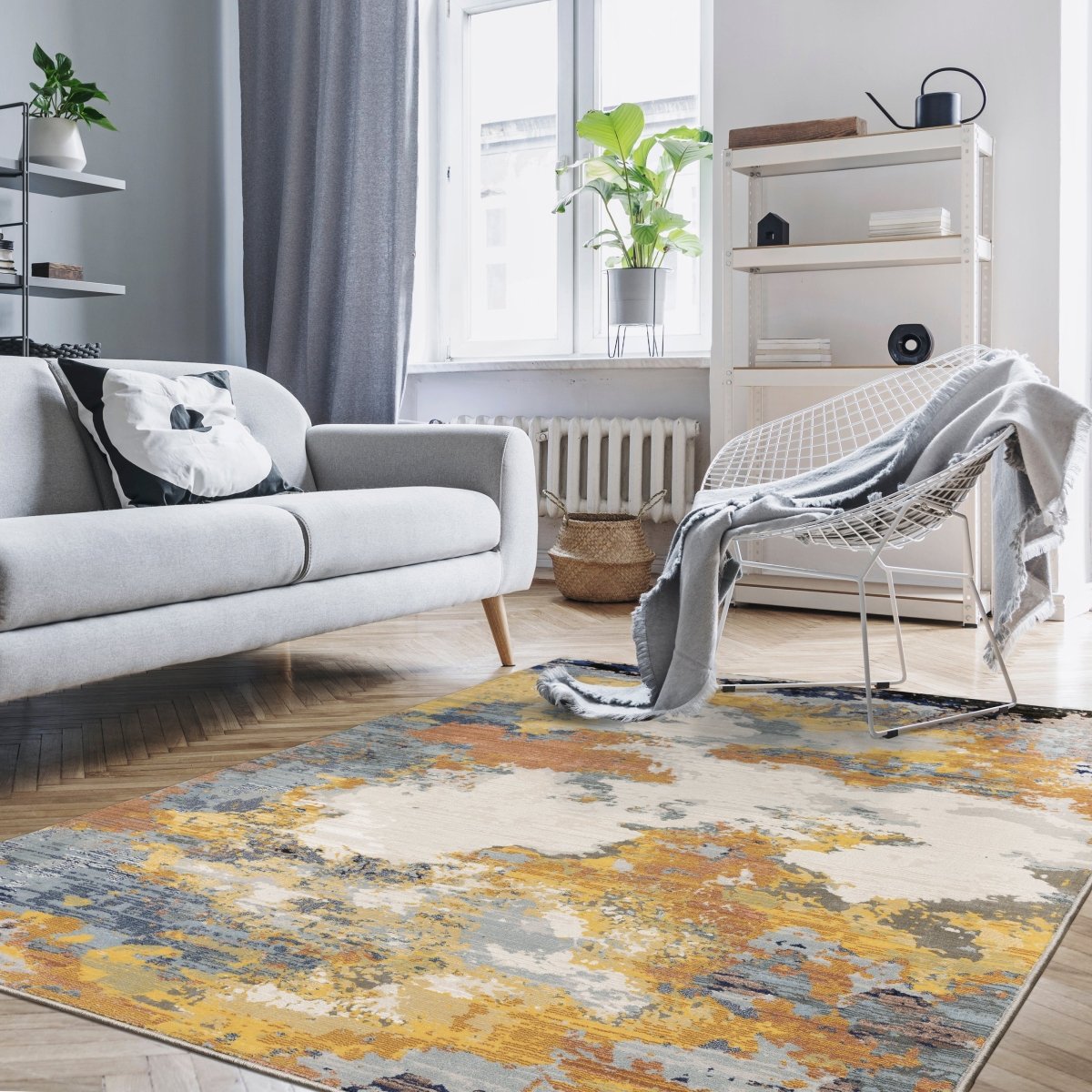 Oriental Weavers Sphinx Caravan 530V8 Yellow/ Blue Rugs.