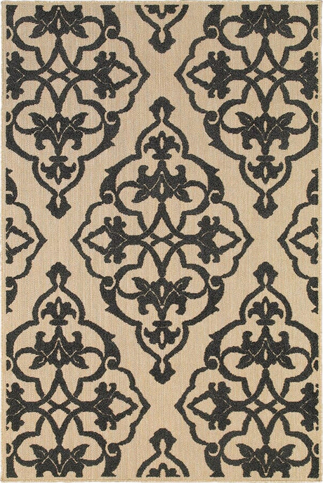 Oriental Weavers Sphinx Cayman 001B9 Sand / Charcoal Rugs.