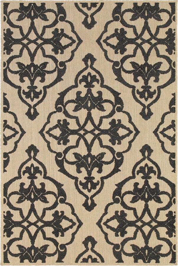 Oriental Weavers Sphinx Cayman 001B9 Sand / Charcoal Rugs.