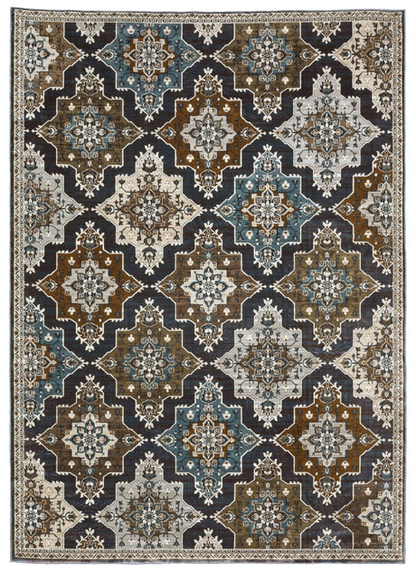 Oriental Weavers Sphinx Ellington Ell07 Blue/ Rust Rug.