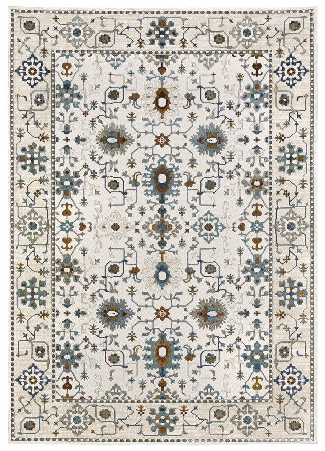 Oriental Weavers Sphinx Ellington Ell10 Ivory/ Blue Rug.