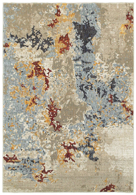 Oriental Weavers Sphinx Evolution 8043K Beige / Blue Rugs.