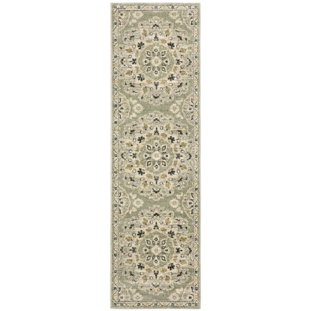 Oriental Weavers Sphinx Florence 4334E Green/ Ivory Rugs.
