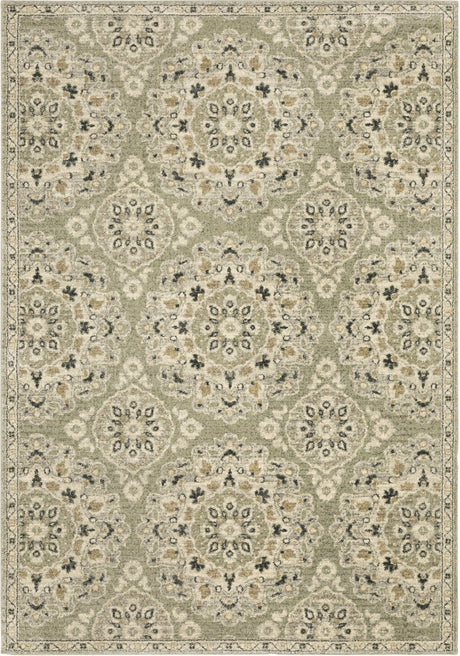Oriental Weavers Sphinx Florence 4334E Green/ Ivory Rugs.