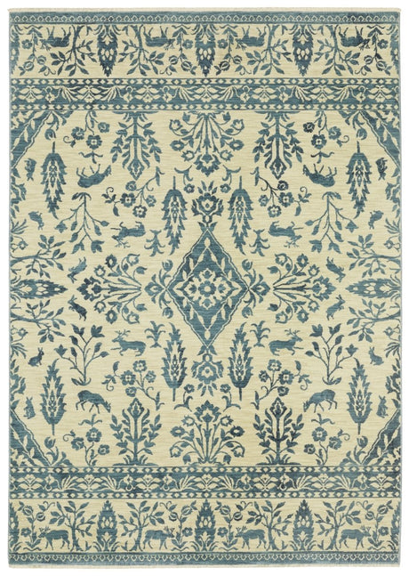 Oriental Weavers Sphinx Francesca Fr08H Blue/ Ivory Rug.