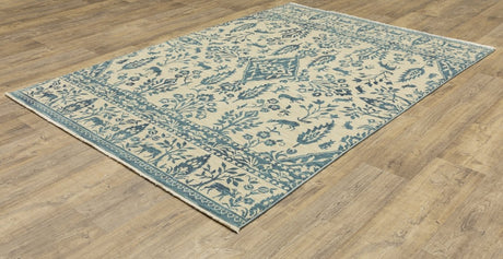 Oriental Weavers Sphinx Francesca Fr08H Blue/ Ivory Rug.