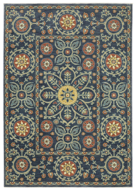 Oriental Weavers Sphinx Francesca Fr11B Blue/ Rust Rug.