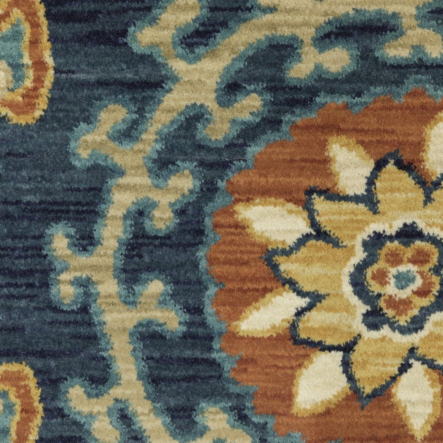 Oriental Weavers Sphinx Francesca Fr11B Blue/ Rust Rug.