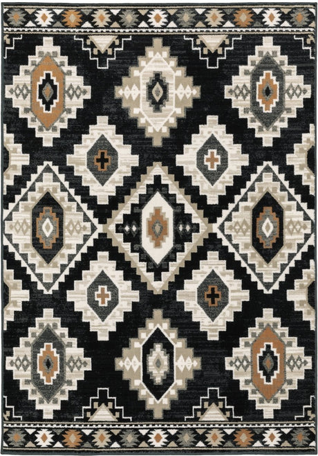 Oriental Weavers Sphinx Georgia 605F0 Charcoal/ Ivory Rugs.