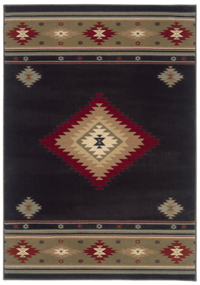 Oriental Weavers Sphinx Hudson 087g1 Black / Green Rugs.