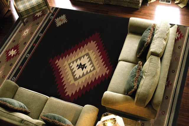 Oriental Weavers Sphinx Hudson 087g1 Black / Green Rugs.