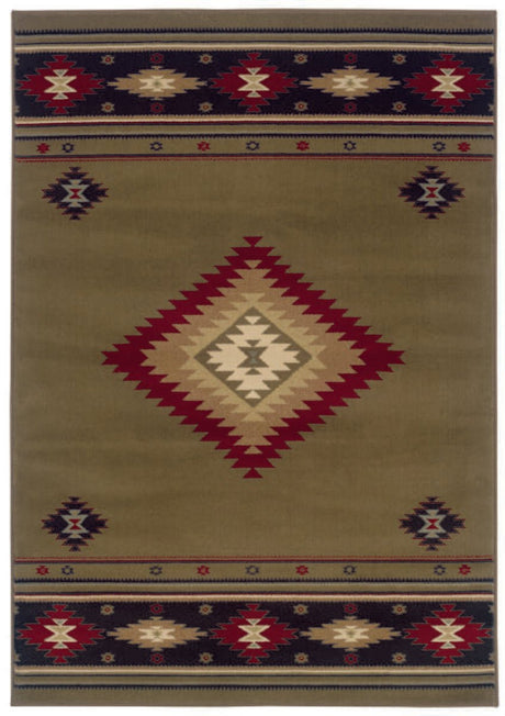 Oriental Weavers Sphinx Hudson 087j1 Green / Red Rugs - Oriental Weavers Sphinx - 748679232536