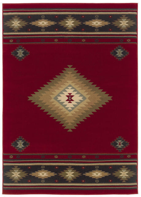 Oriental Weavers Sphinx Hudson 087k1 Red / Green Rugs - Oriental Weavers Sphinx - 748679232581