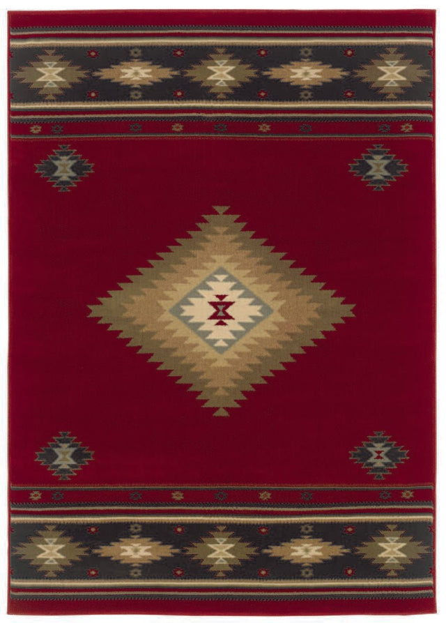 Oriental Weavers Sphinx Hudson 087k1 Red / Green Rugs.