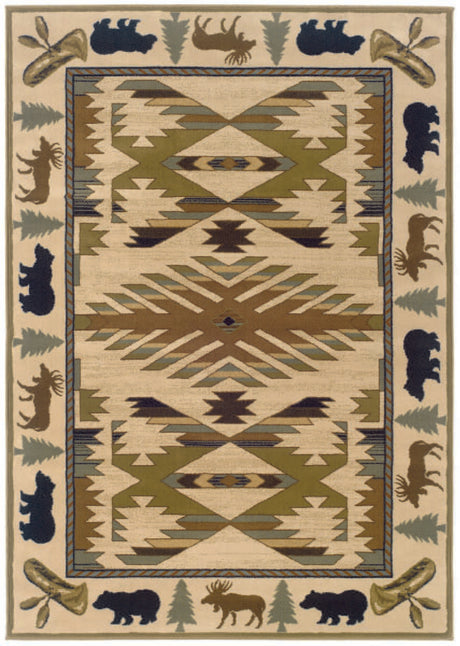 Oriental Weavers Sphinx Hudson 1072a Ivory / Green Rugs - Oriental Weavers Sphinx - 748679252893