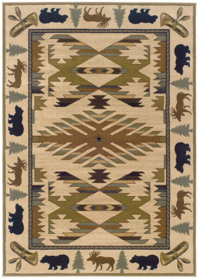 Oriental Weavers Sphinx Hudson 1072a Ivory / Green Rugs.