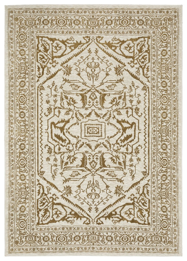 Oriental Weavers Sphinx Intrigue Int03 Ivory/ Gold Rug.