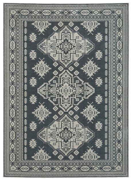 Oriental Weavers Sphinx Intrigue Int05 Blue/ Beige Rug.