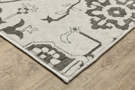 Oriental Weavers Sphinx Intrigue Int08 Ivory/ Grey Rug.