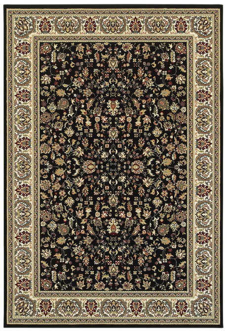 Oriental Weavers Sphinx Kashan 108B1 Black / Ivory Rugs.