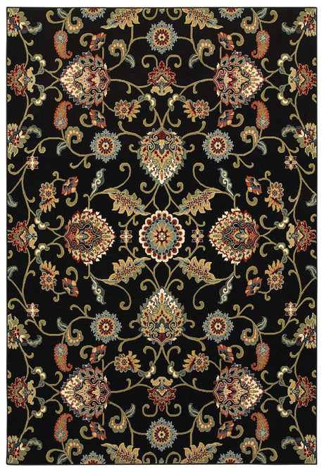 Oriental Weavers Sphinx Kashan 9946K Black / Multi Rugs.