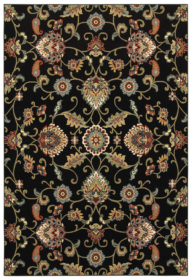 Oriental Weavers Sphinx Kashan 9946K Black / Multi Rugs.
