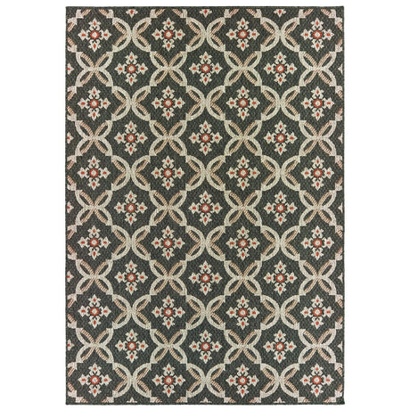 Oriental Weavers Sphinx Latitude 1904K Grey / Orange Rugs.