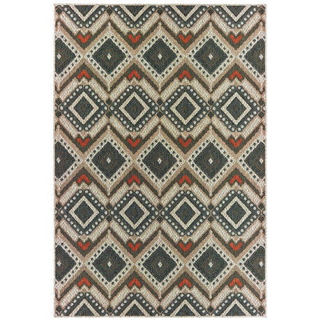 Oriental Weavers Sphinx Latitude 2X Grey / Orange Rugs.