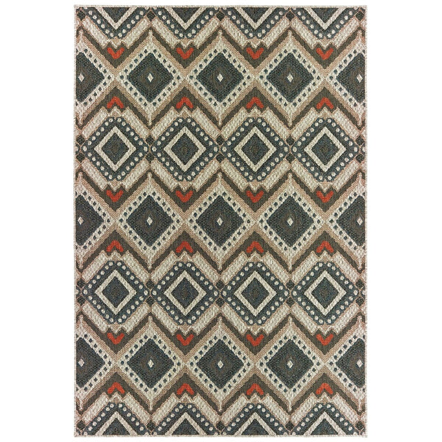 Oriental Weavers Sphinx Latitude 2X Grey / Orange Rugs.