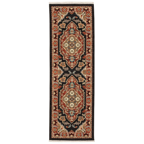 Oriental Weavers Sphinx Lilihan 4929A Black/ Red Rugs.