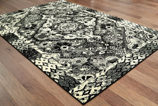 Oriental Weavers Sphinx Luna 5603K Black / Ivory Rugs.