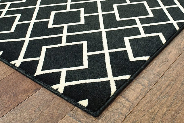 Oriental Weavers Sphinx Luna 8123B Black / Ivory Rugs.