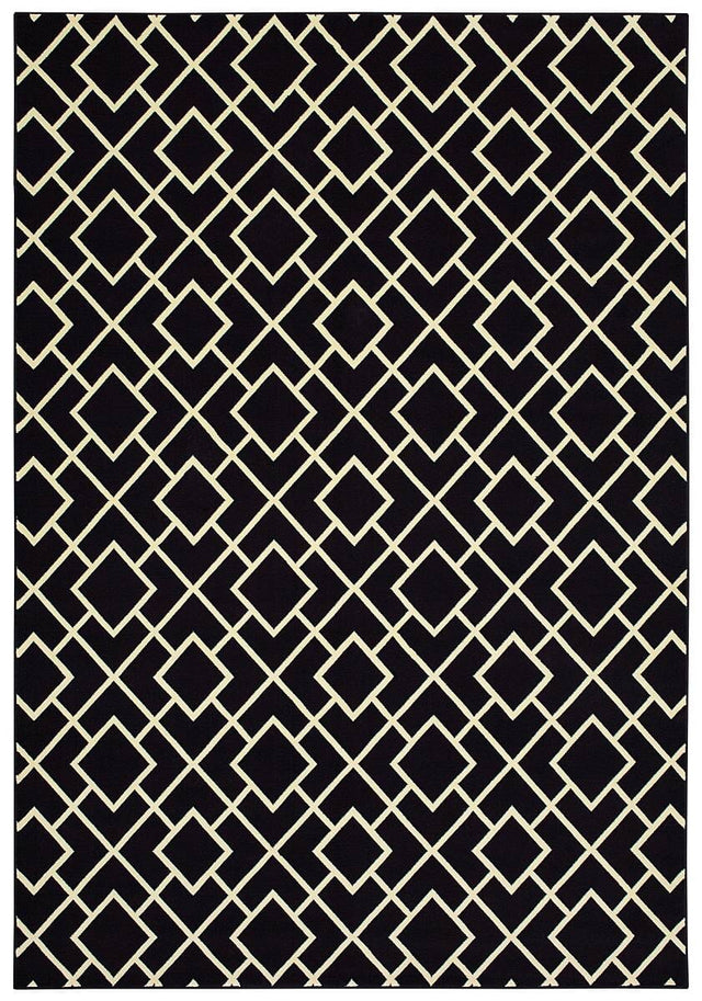 Oriental Weavers Sphinx Luna 8123B Black / Ivory Rugs.