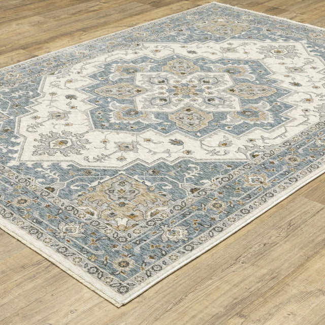 Oriental Weavers Sphinx Maharaja 051F1 Blue/ Ivory Rug.