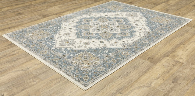 Oriental Weavers Sphinx Maharaja 051F1 Blue/ Ivory Rug.