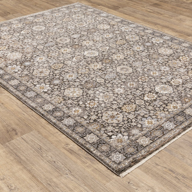 Oriental Weavers Sphinx Maharaja 071N1 Charcoal/ Ivory Rugs.
