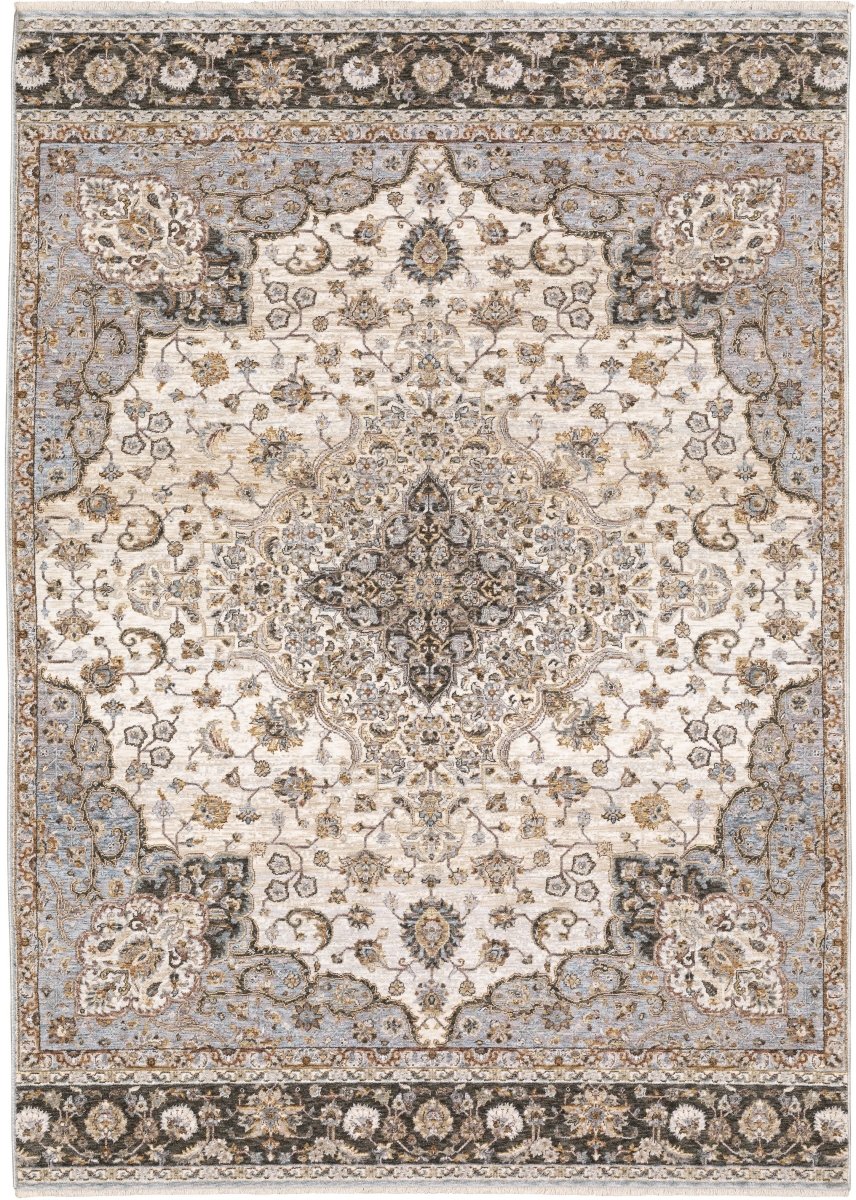 Oriental Weavers Sphinx Maharaja 660J1 Ivory/ Blue Rugs.