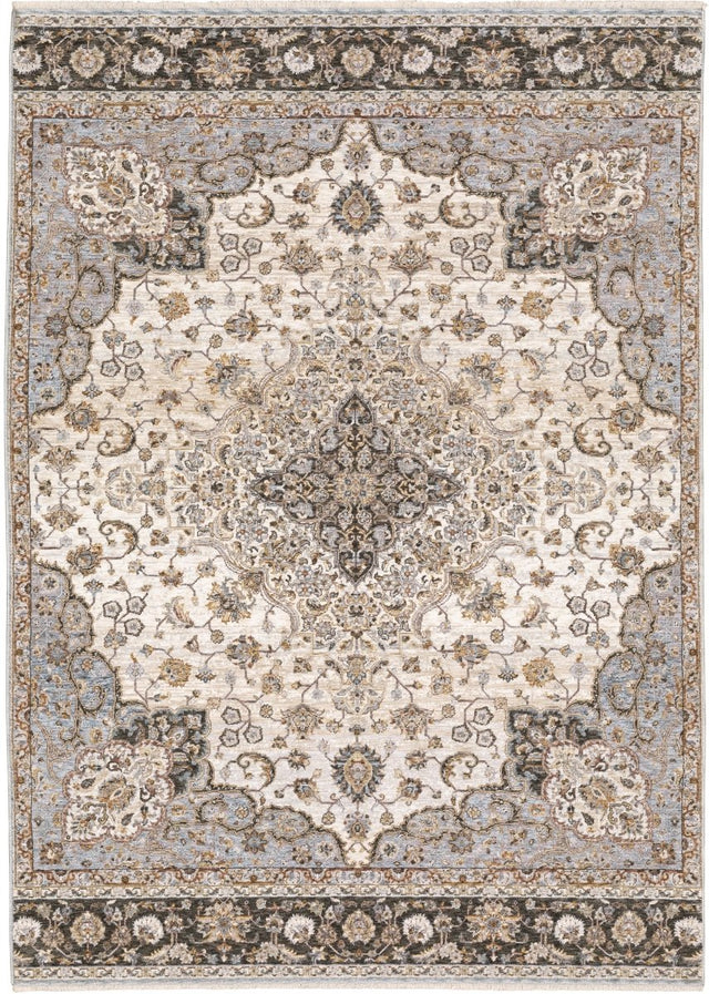 Oriental Weavers Sphinx Maharaja 660J1 Ivory/ Blue Rugs.