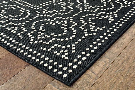 Oriental Weavers Sphinx Marina 1247K Black / Ivory Rugs.