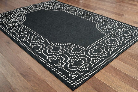 Oriental Weavers Sphinx Marina 1247K Black / Ivory Rugs.