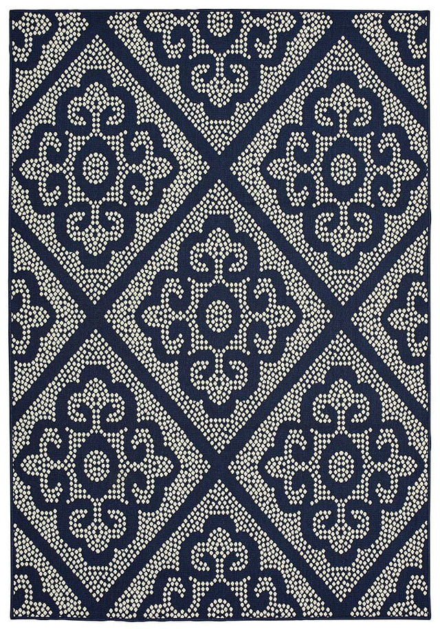 Oriental Weavers Sphinx Marina 3804B Navy / Ivory Rugs.