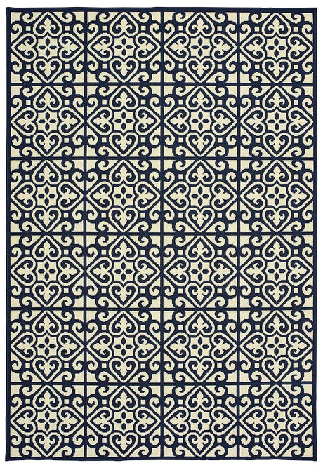 Oriental Weavers Sphinx Marina 5927B Ivory / Navy Rugs.