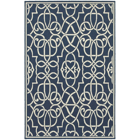 Oriental Weavers Sphinx Meridian 2205B Navy / Ivory Rugs.