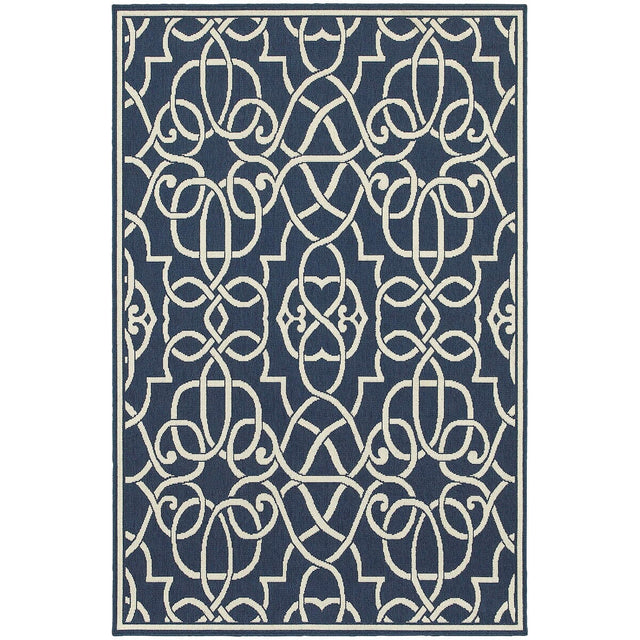 Oriental Weavers Sphinx Meridian 2205B Navy / Ivory Rugs.