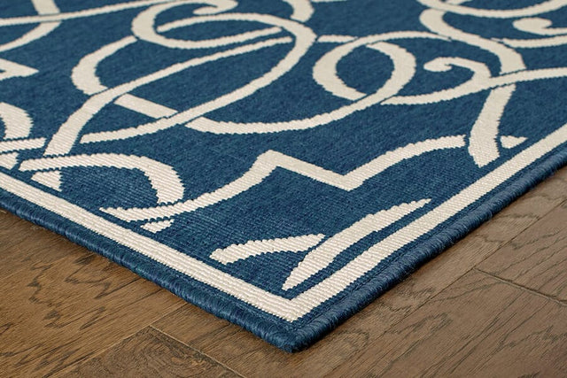 Oriental Weavers Sphinx Meridian 2205B Navy / Ivory Rugs.