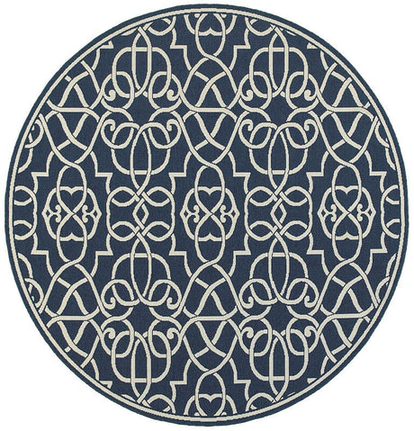 Oriental Weavers Sphinx Meridian 2205B Navy / Ivory Rugs.