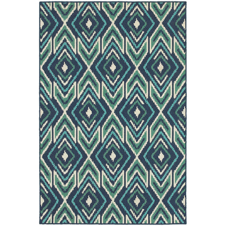 Oriental Weavers Sphinx Meridian 2209B Navy / Green Rugs.