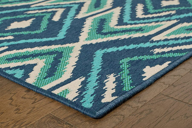 Oriental Weavers Sphinx Meridian 2209B Navy / Green Rugs.